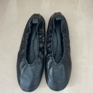 Schutz Black Leather Ballet Flats